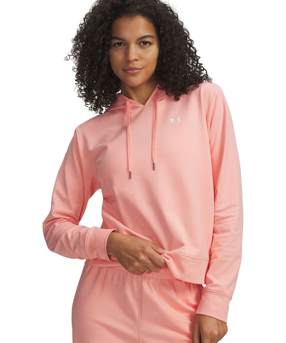 UA Sport Terry Hoodie Poleron rosado para mujer