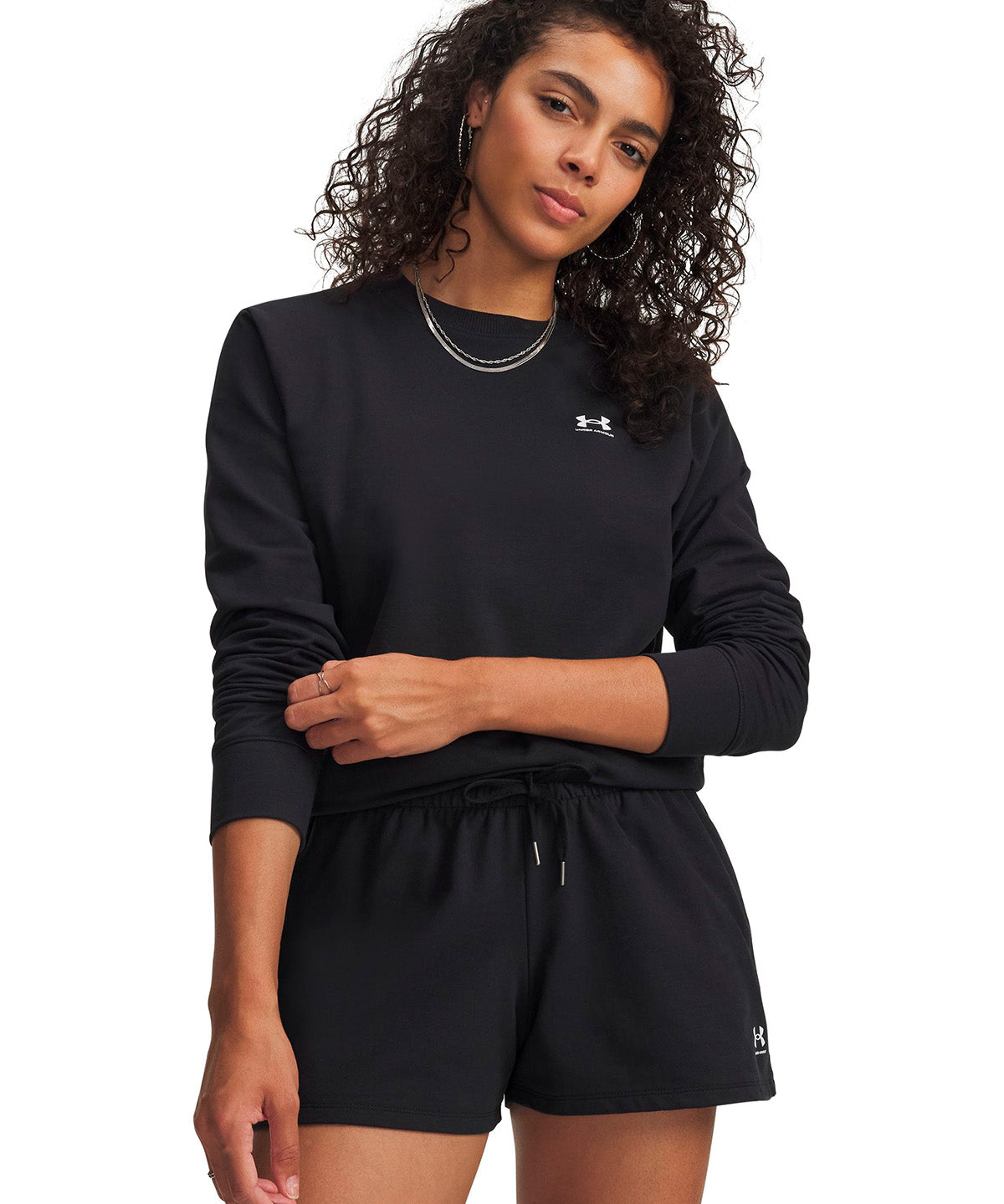 Poleron UA Sport Terry negra para mujer