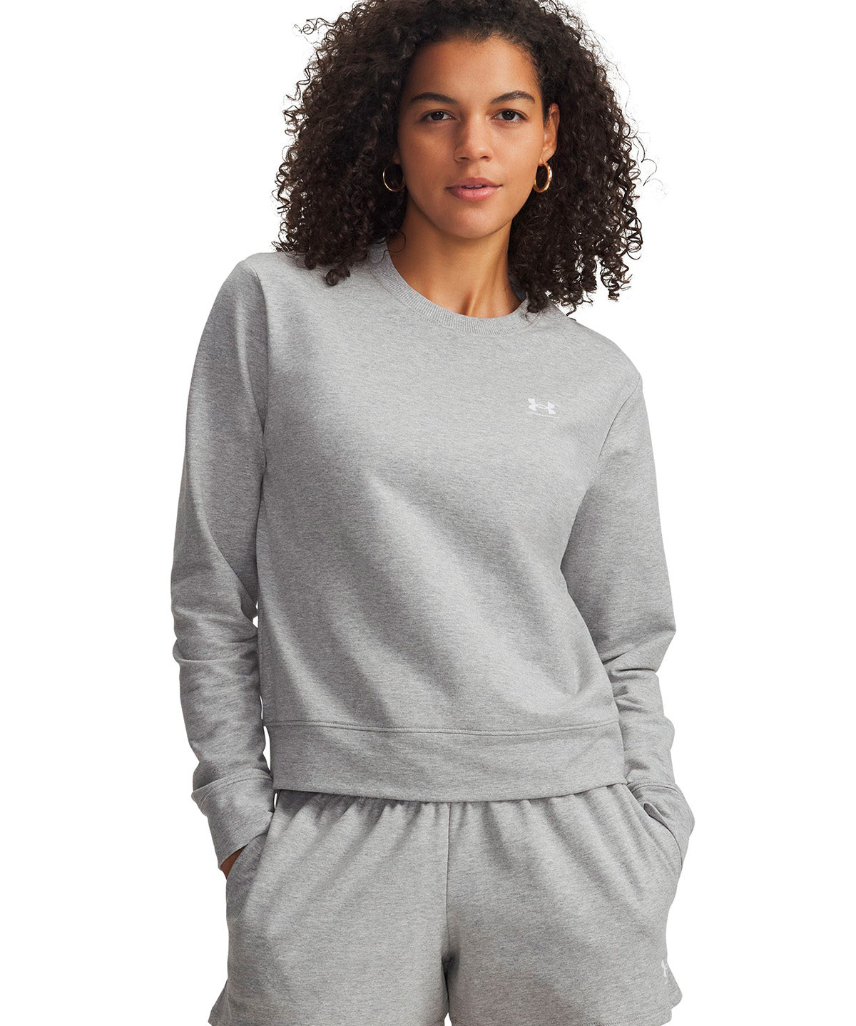 Poleron UA Sport Terry gris para mujer