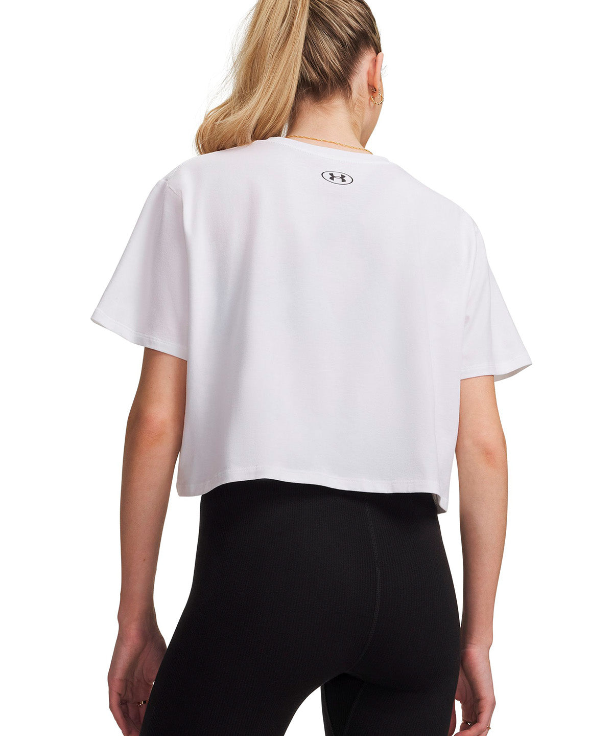 Polera manga corta UA Rival Boxy blanca para mujer