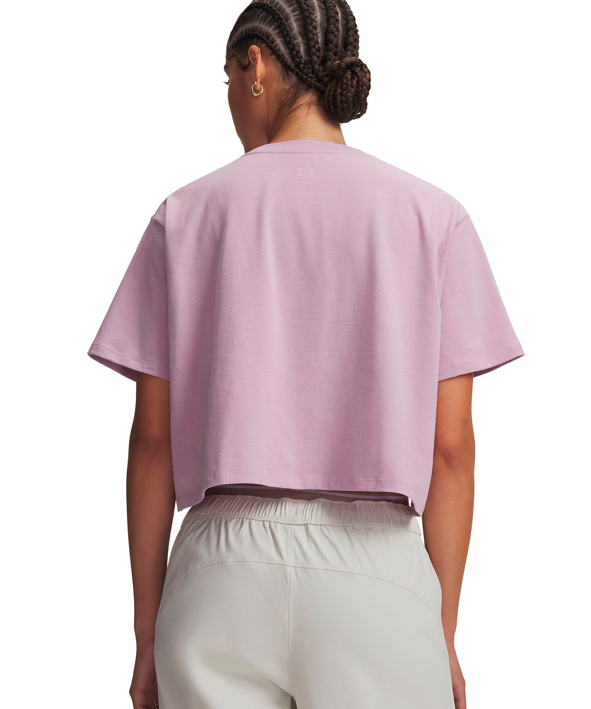 Polera manga corta UA Rival Boxy rosada para mujer