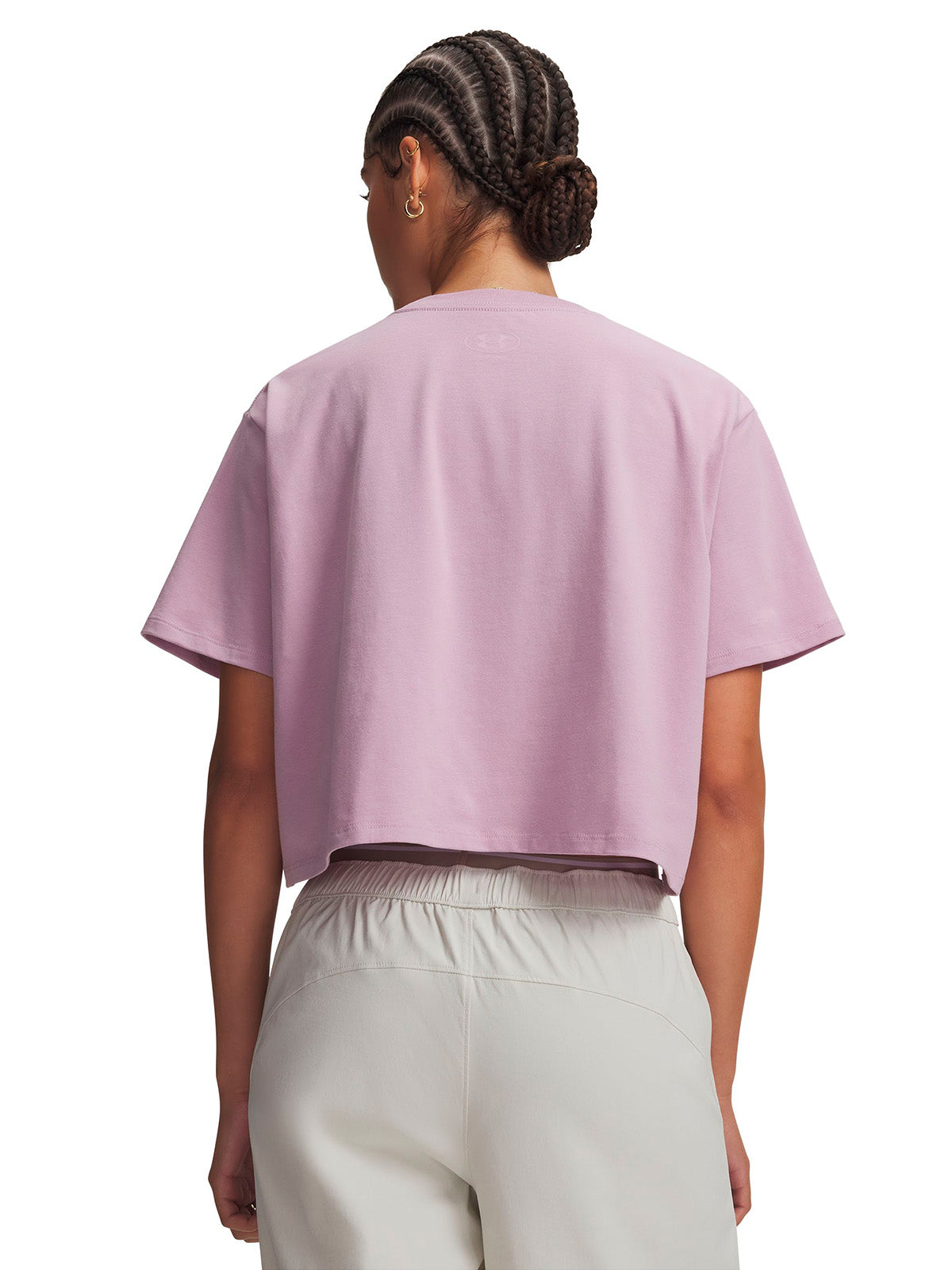 Polera manga corta UA Rival Boxy rosada para mujer