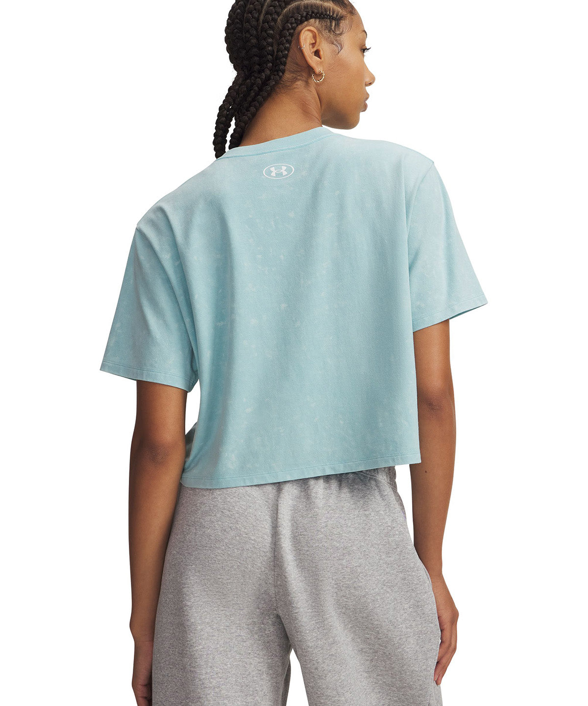 UA Rival Boxy Wash Polera Manga Corta azul para mujer