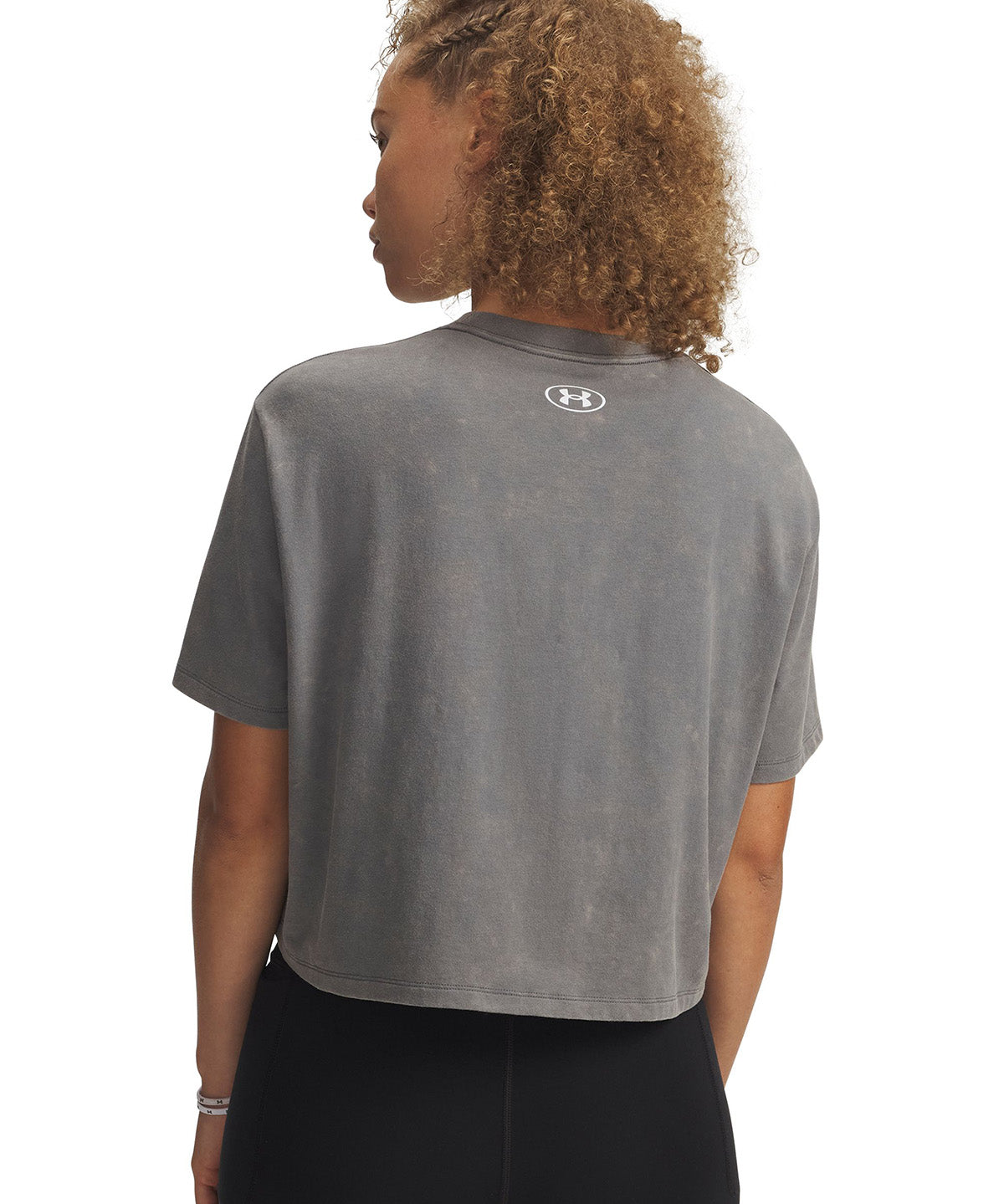 UA Rival Boxy Wash Polera Manga Corta verde para mujer