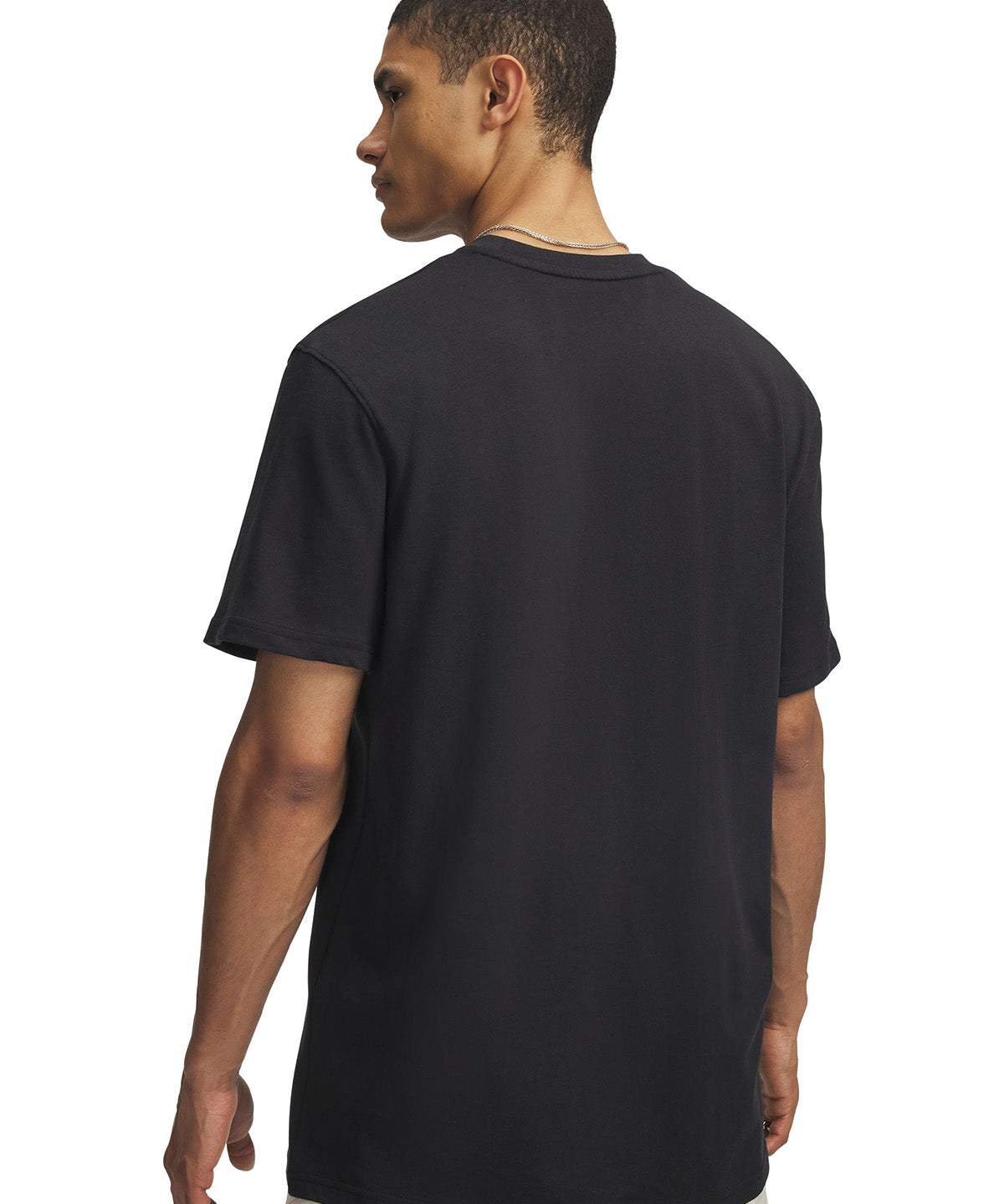 Polera manga corta UA Heavyweight Left Chest Patch negra para hombre