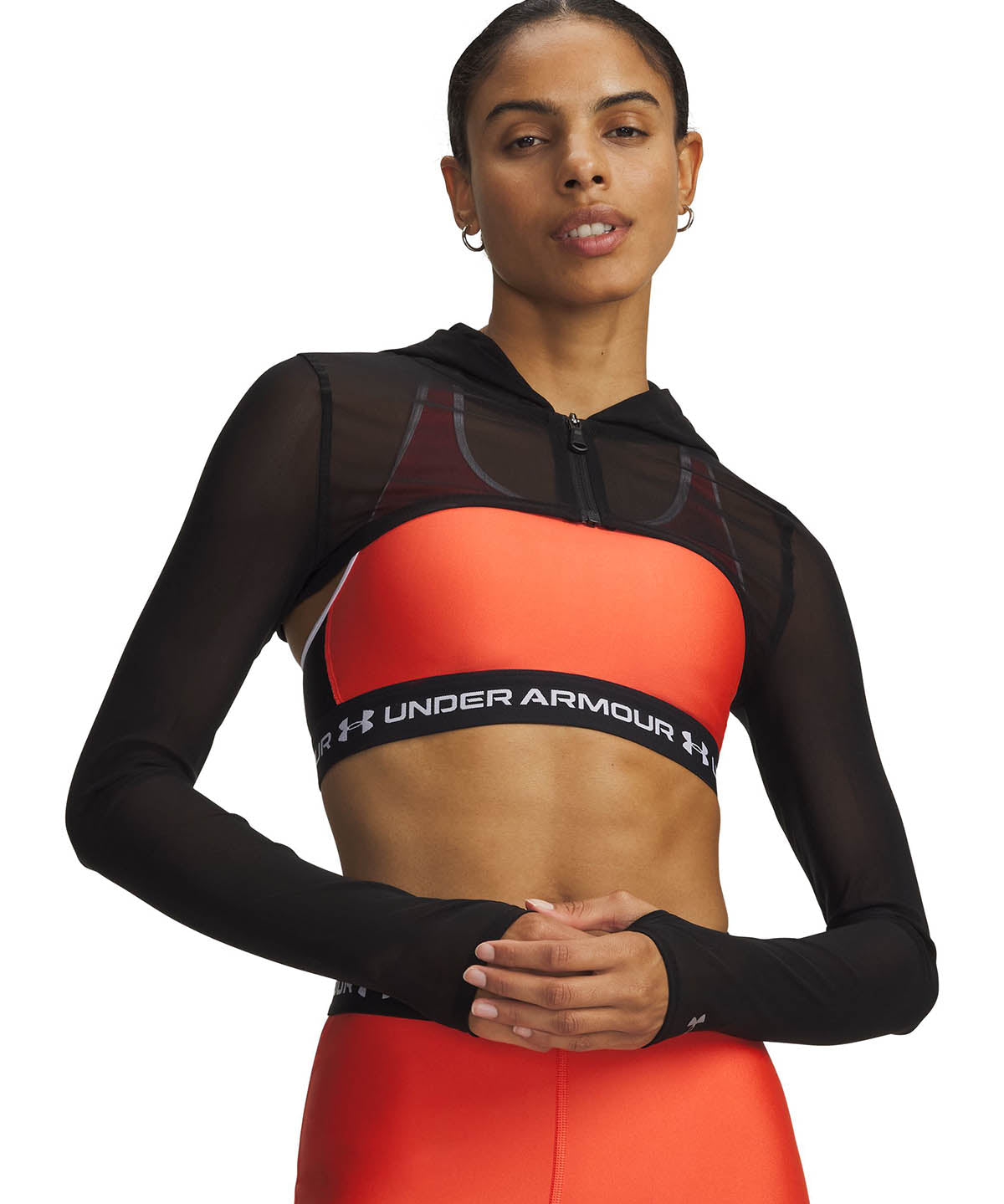 UA Vanish Elite Poleron crop morado para mujer.