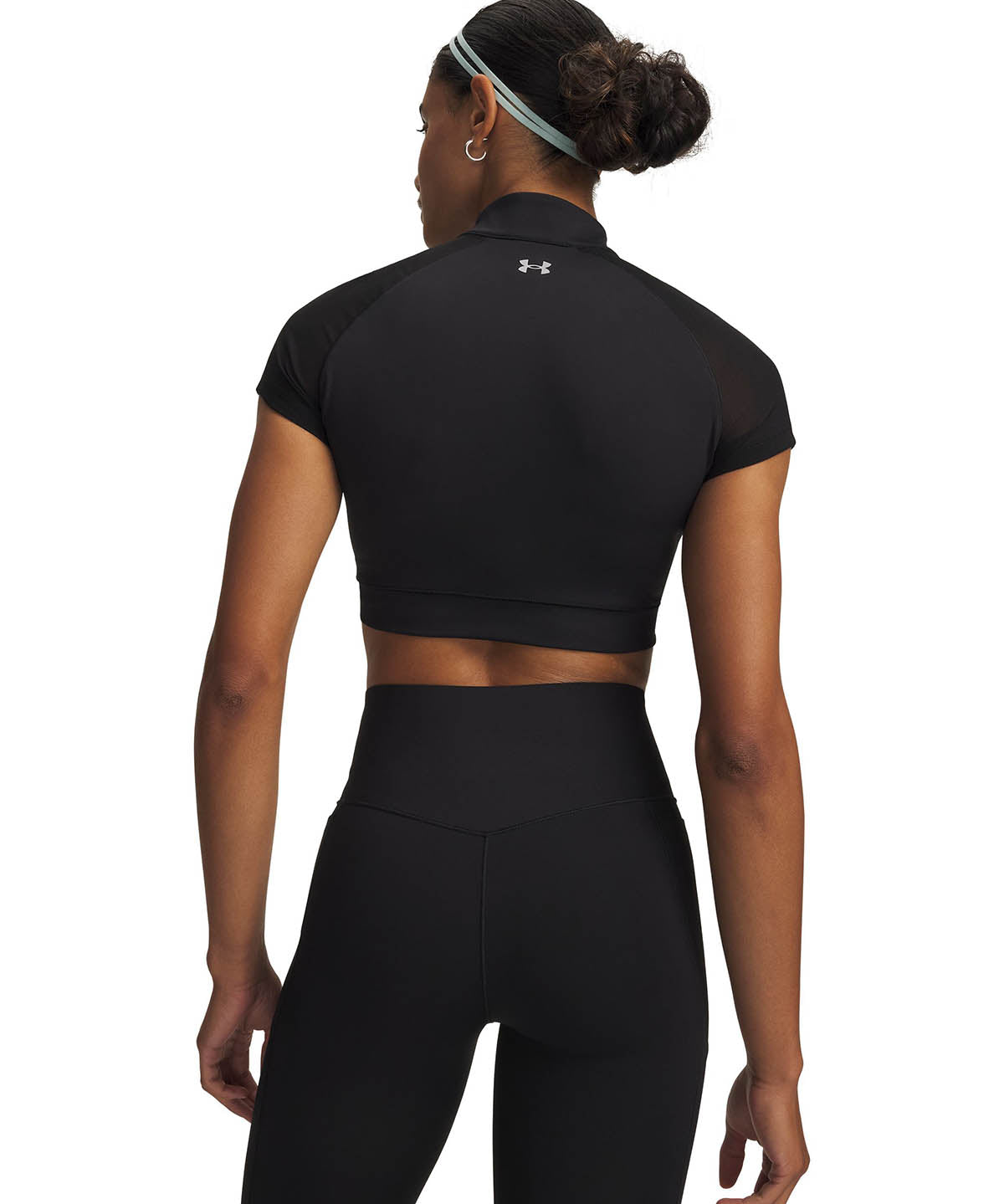 UA Vanish Elite Polera manga corta Crop negro para mujer
