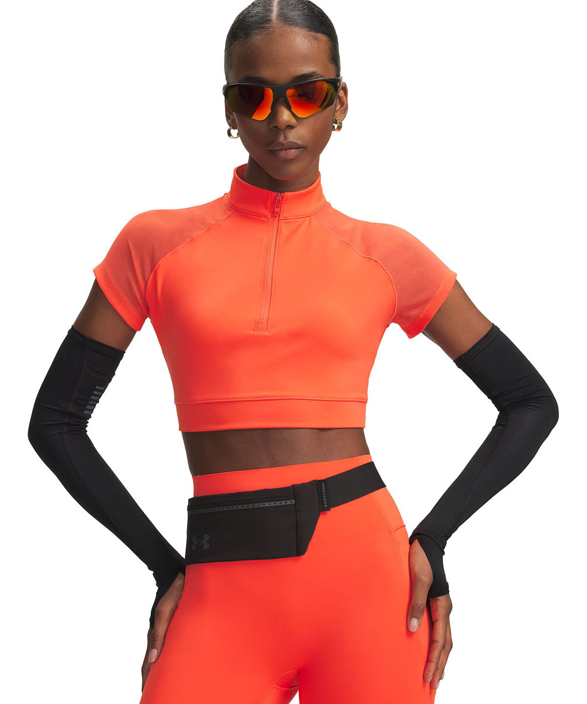 UA Vanish Elite Polera manga corta Crop rojo para mujer