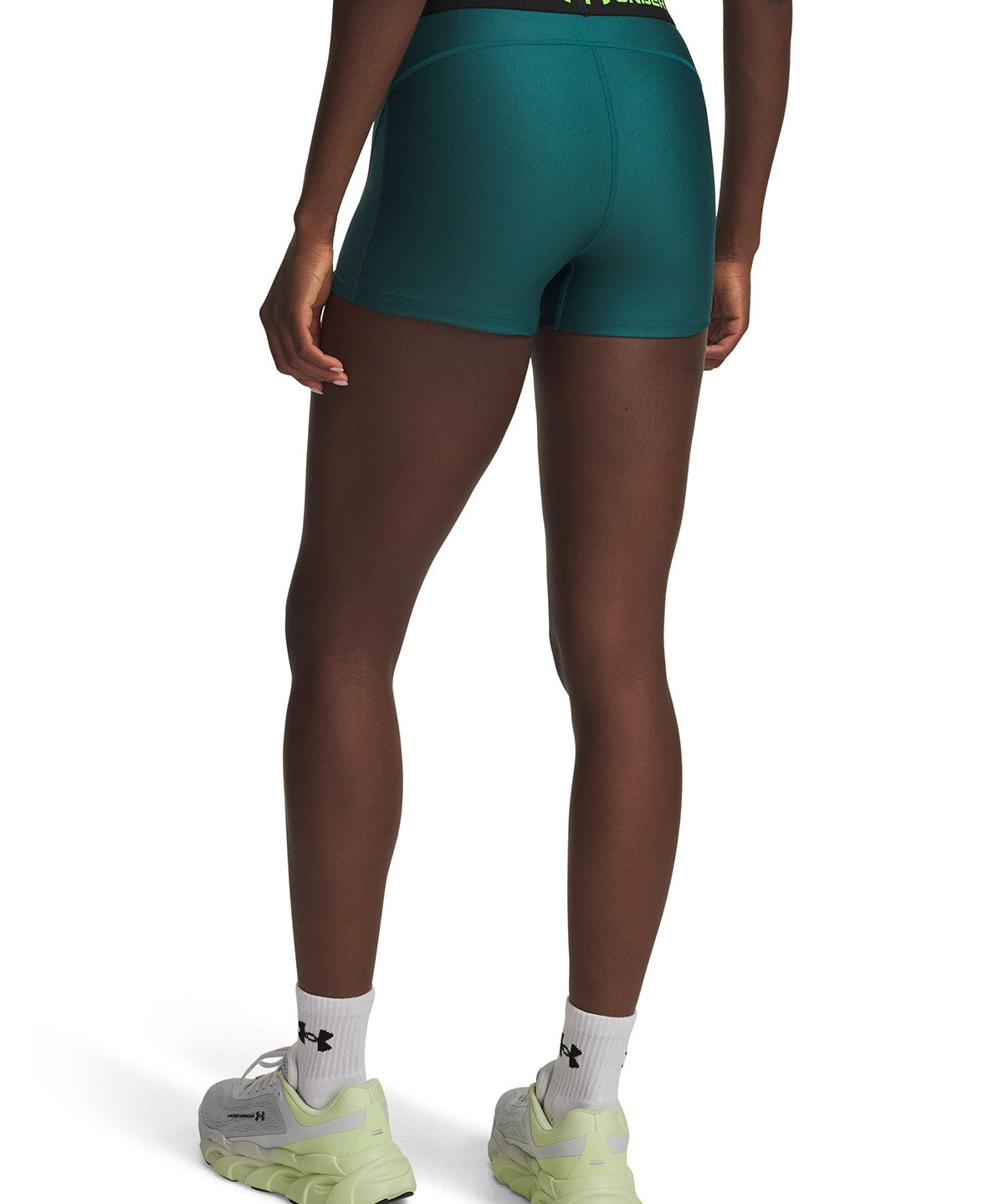UA HeatGear Mesh Shorty Calza verde para mujer