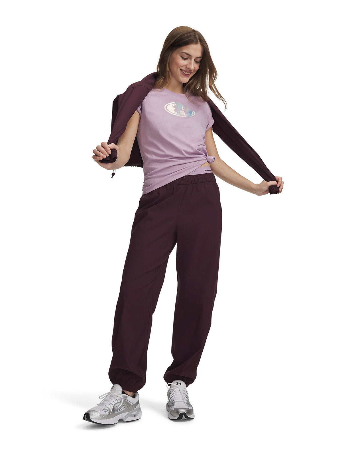 Jogger UA Unstoppable Woven rojo para mujer