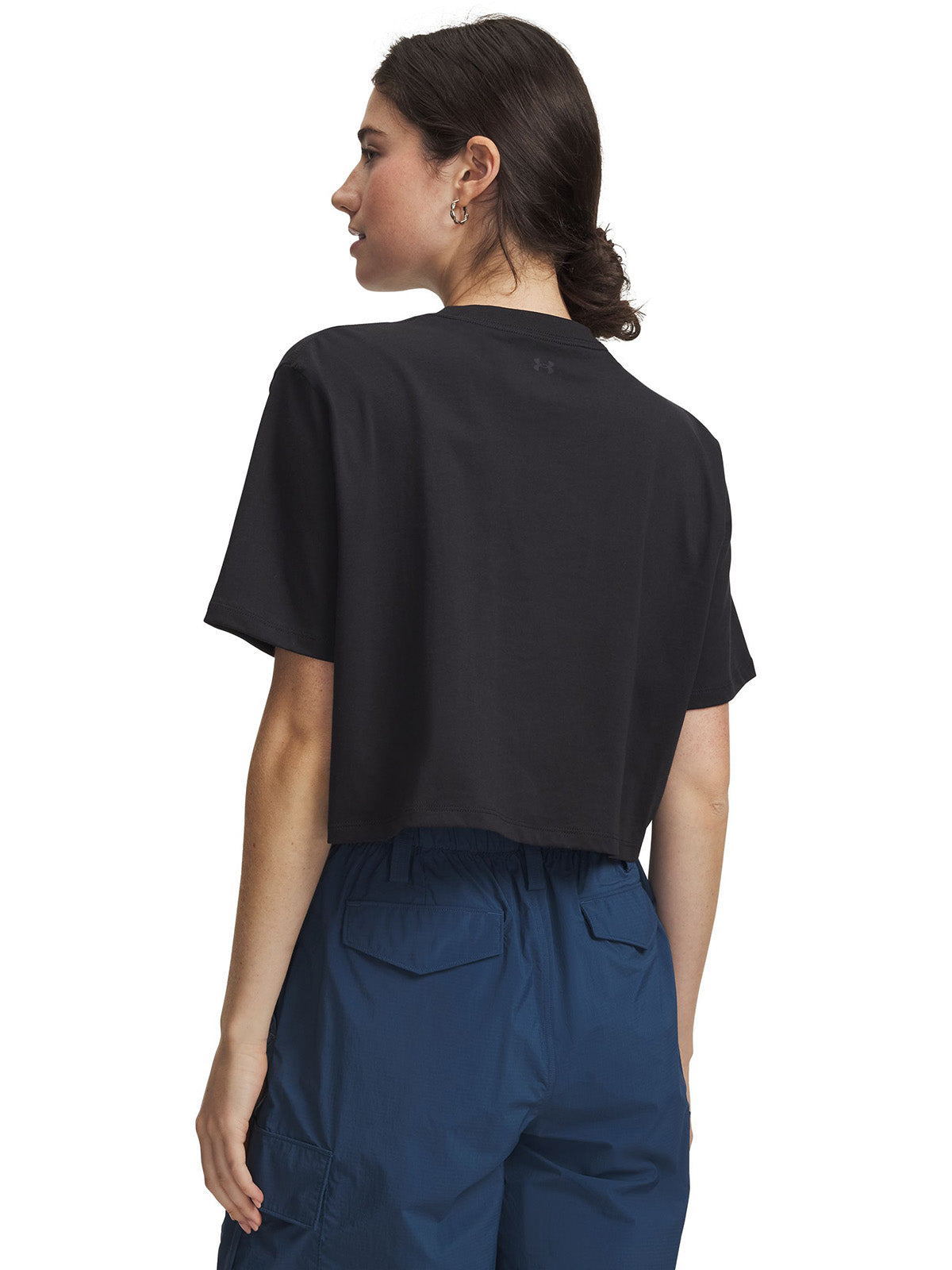 UA UA Script Heart Crop SS Polera Sin Mangas blanco para mujer