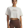 UA UA Script Heart Crop SS Polera Sin Mangas blanco para mujer