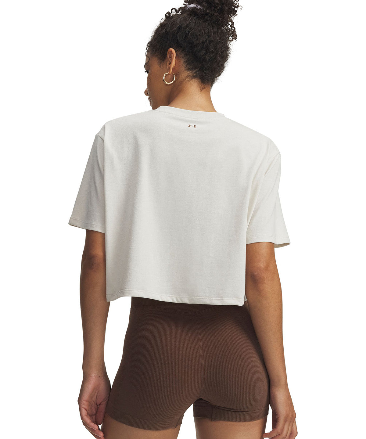 UA UA Script Heart Crop SS Polera Sin Mangas blanco para mujer