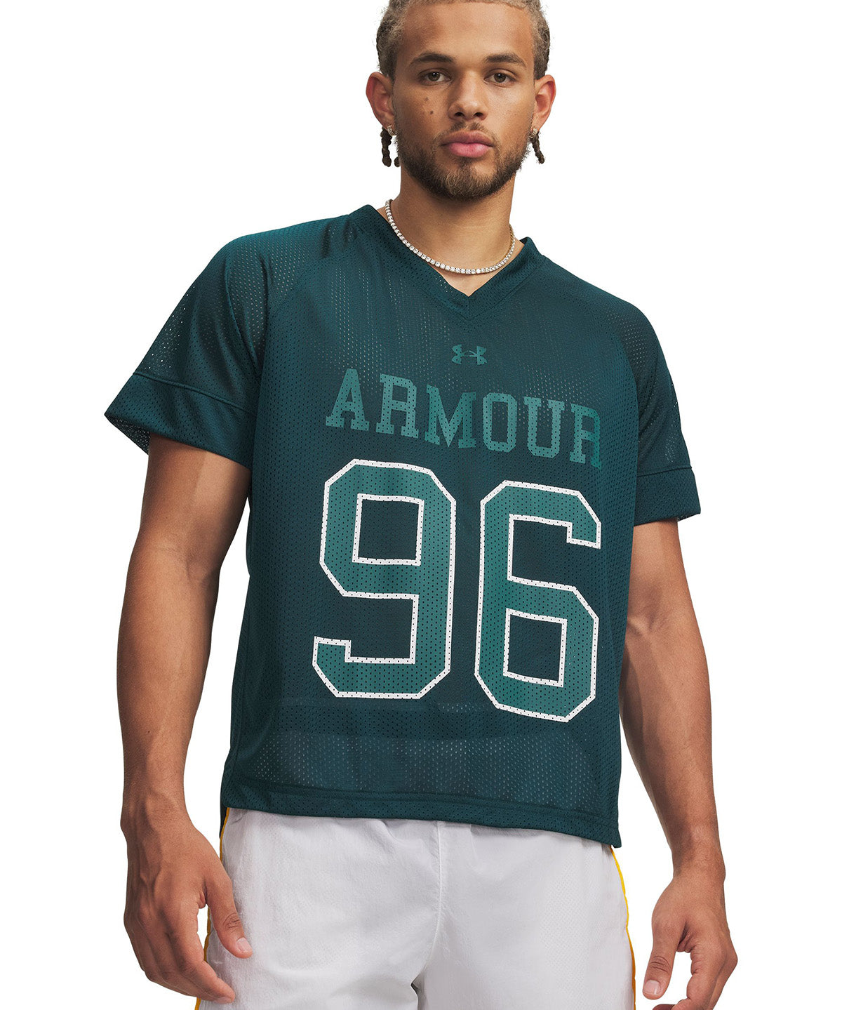 UA Mesh Jersey Polera Manga Corta verde para hombre