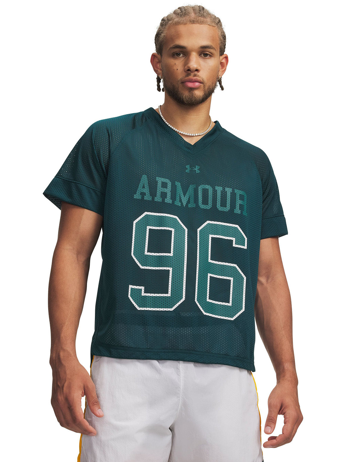 UA Mesh Jersey Polera Manga Corta verde para hombre