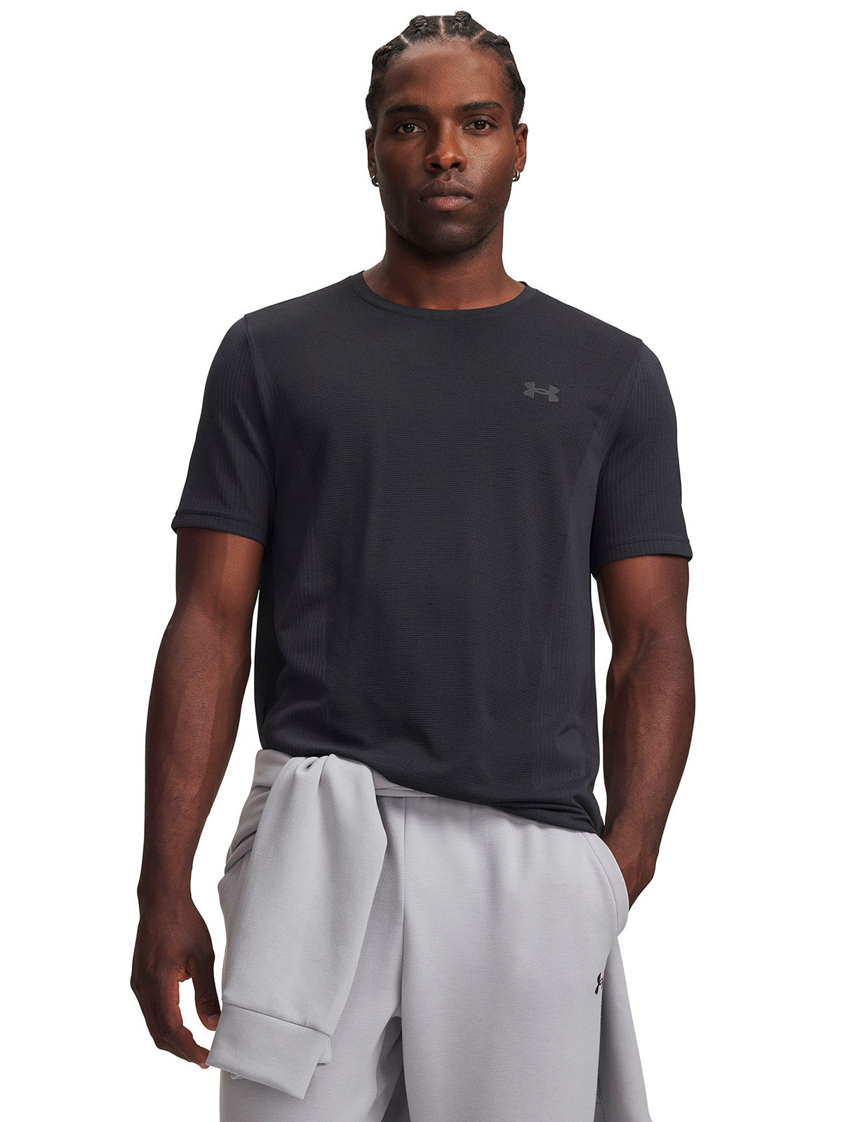 Polera manga corta UA Vanish Seamless negro para hombre