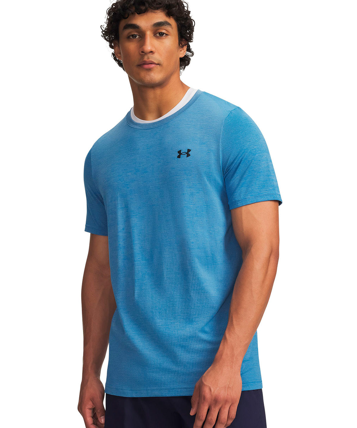 Polera manga corta UA Vanish Seamless azul para hombre