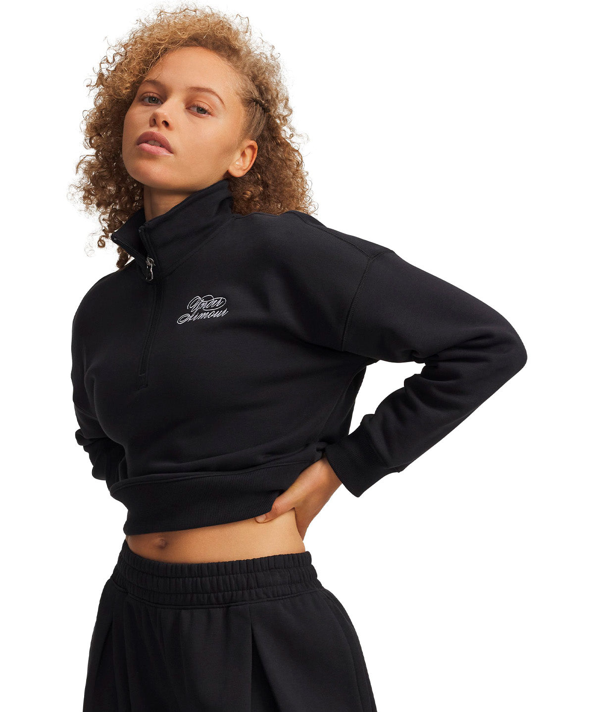 UA Rival Fleece Script negro para mujer