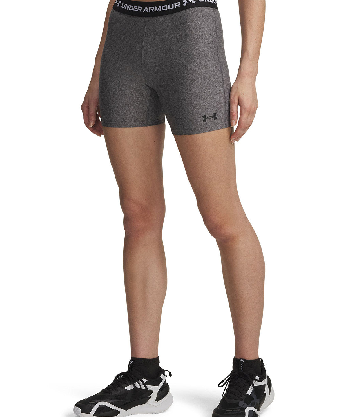 Calza UA HeatGear Middy Shorts gris para mujer