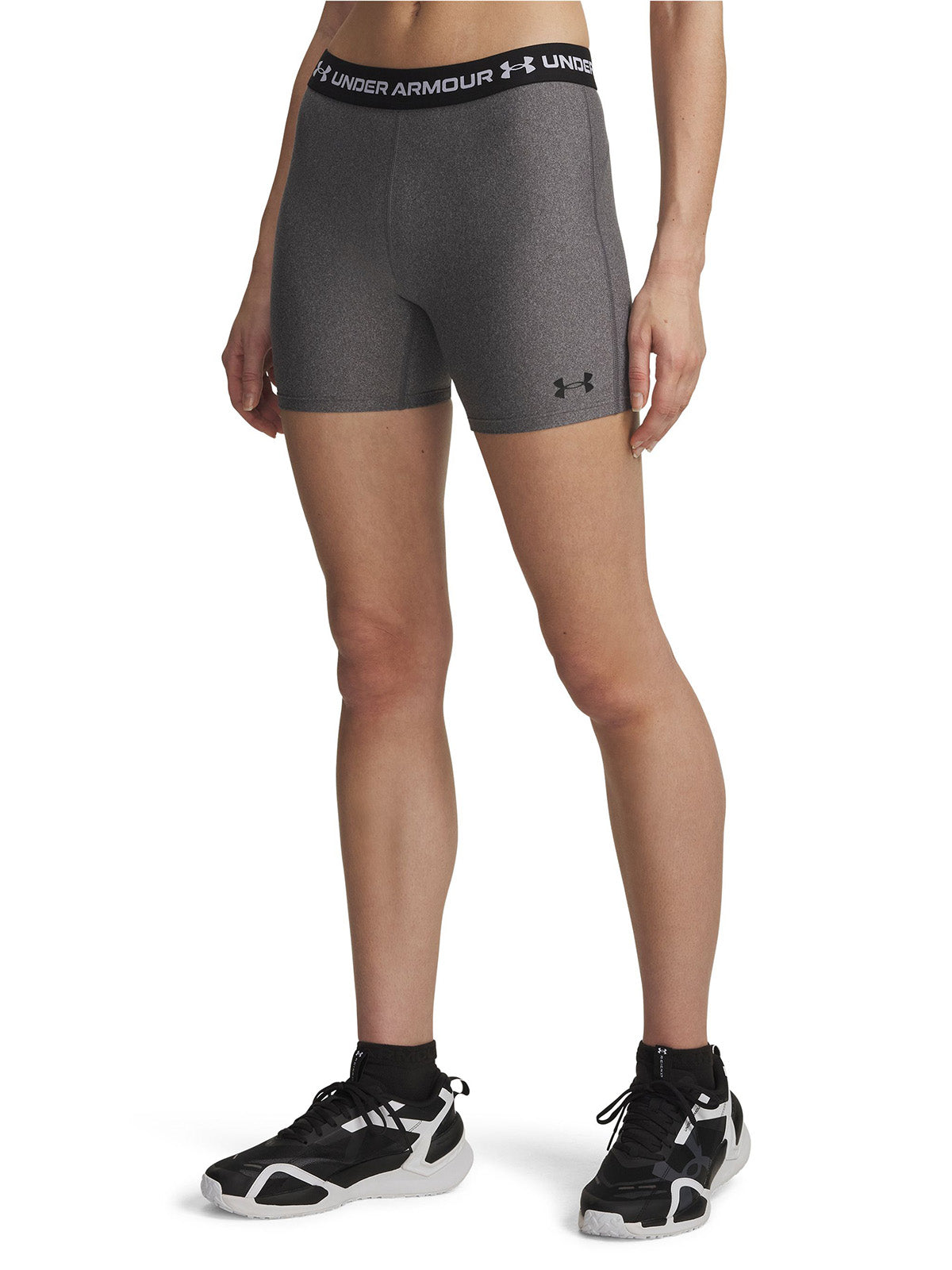 Calza UA HeatGear Middy Shorts gris para mujer