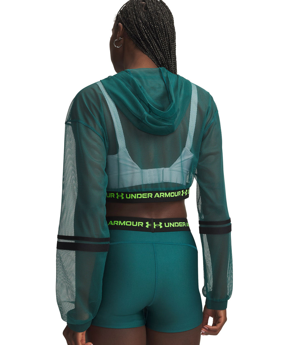 UA HeatGear Mesh Full Zip Chaqueta verde para mujer