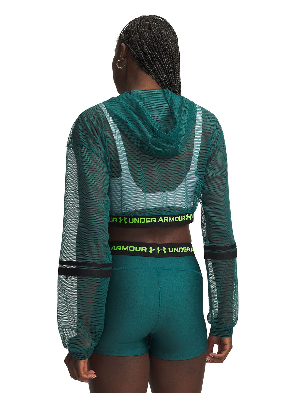 UA HeatGear Mesh Full Zip Chaqueta verde para mujer