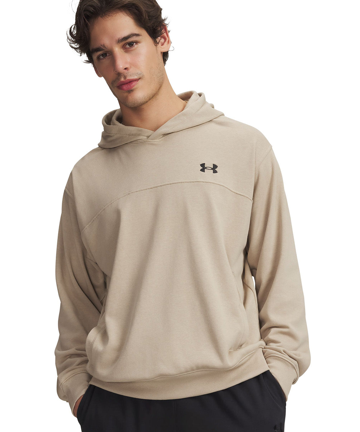 UA Rival Lightweight Hoodie Poleron café para hombre