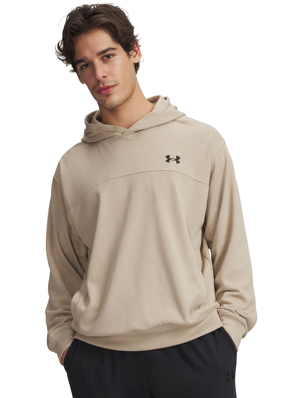 UA Rival Lightweight Hoodie Poleron café para hombre