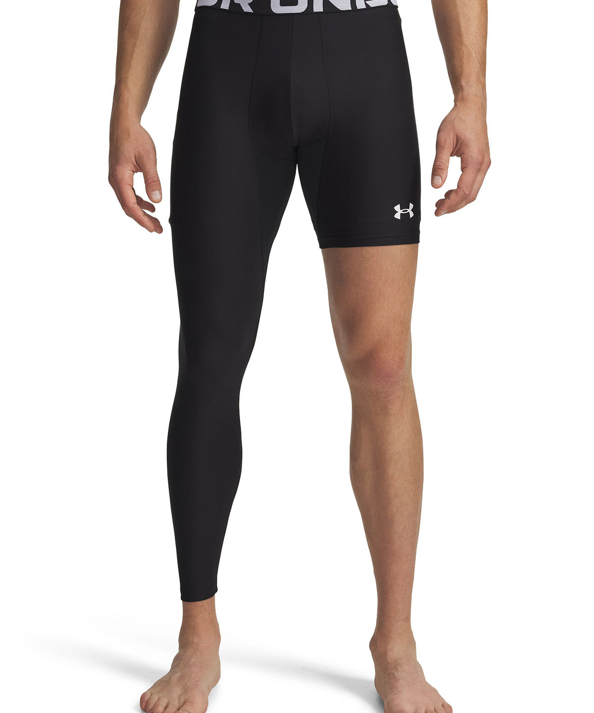 UA HeatGear Asymmetrical Right Leggings Primera Capa Inferior negro para hombre
