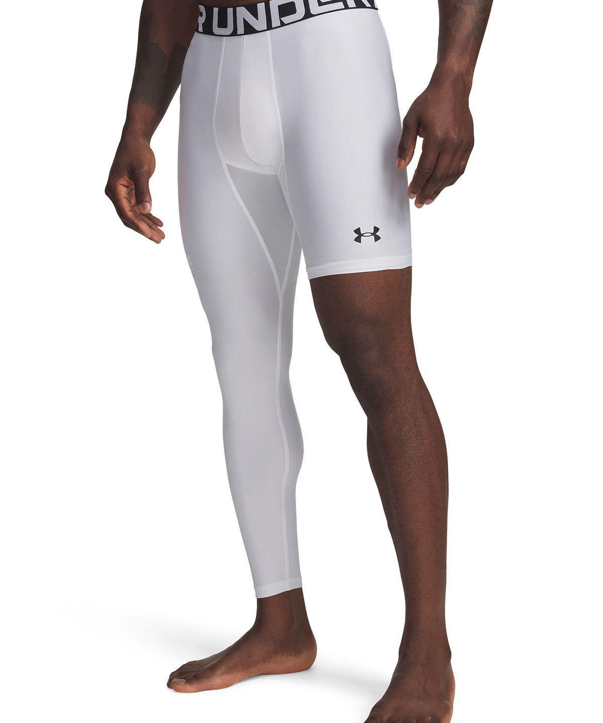 UA HeatGear Asymmetrical Right Leggings Primera Capa Inferior blanco para hombre