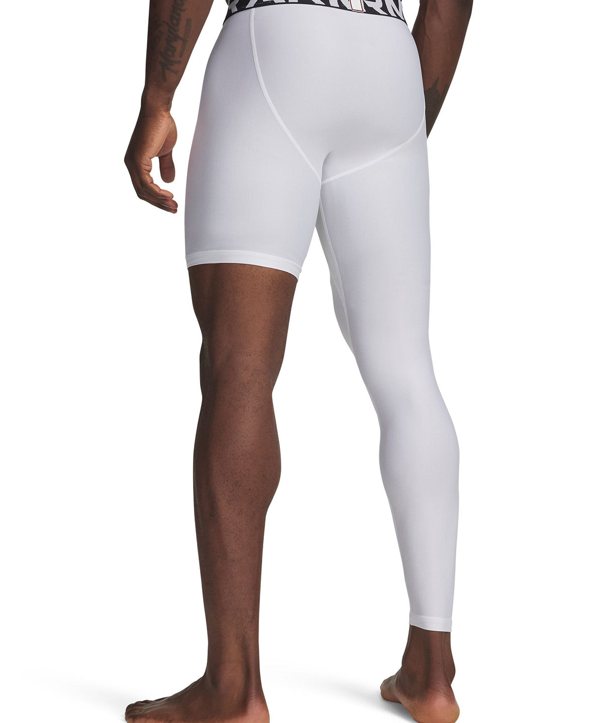 UA HeatGear Asymmetrical Right Leggings Primera Capa Inferior blanco para hombre