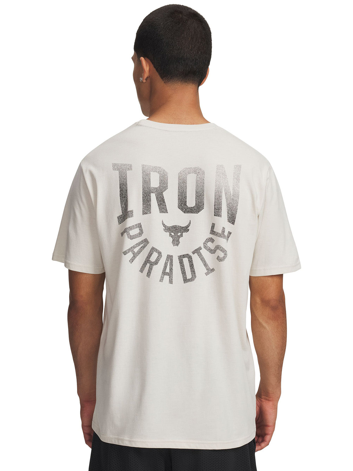 UA Project Rock Iron Paradise Polera manga corta blanco para hombre