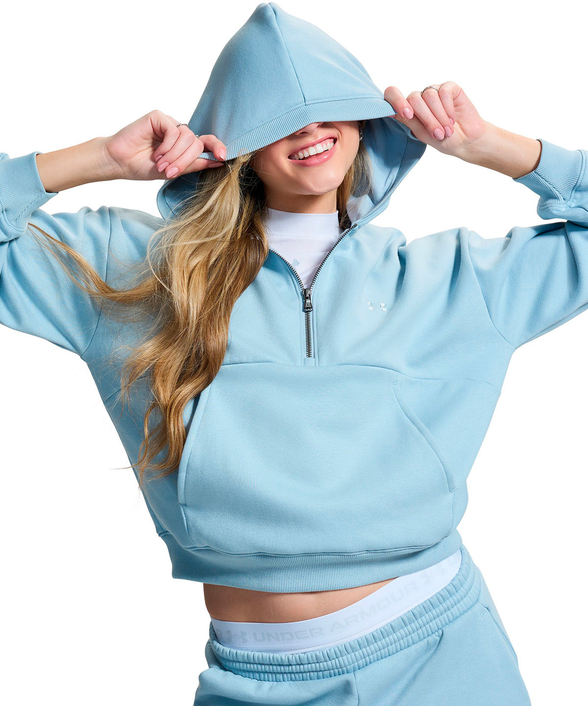 Poleron UA Icon Fleece  gris para mujer