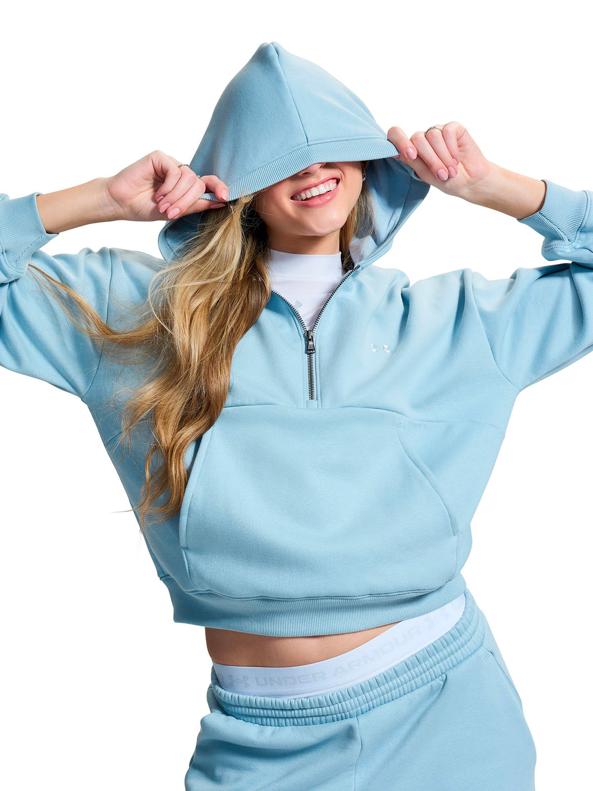 Poleron UA Icon Fleece  gris para mujer