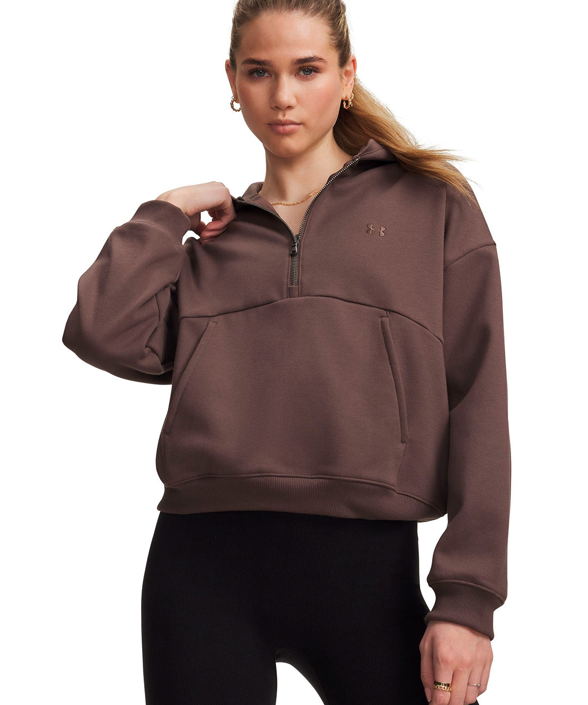 Poleron UA Icon Fleece  café para mujer