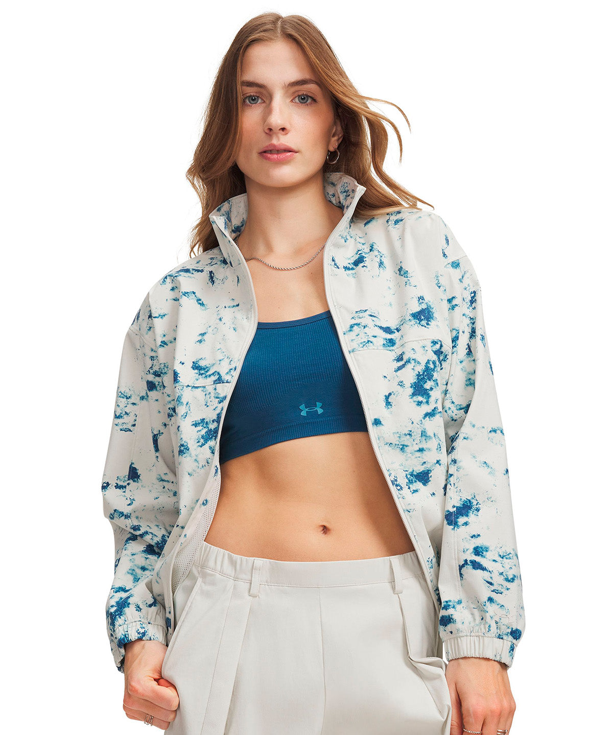 UA Unstoppable Woven Printed blanca para mujer