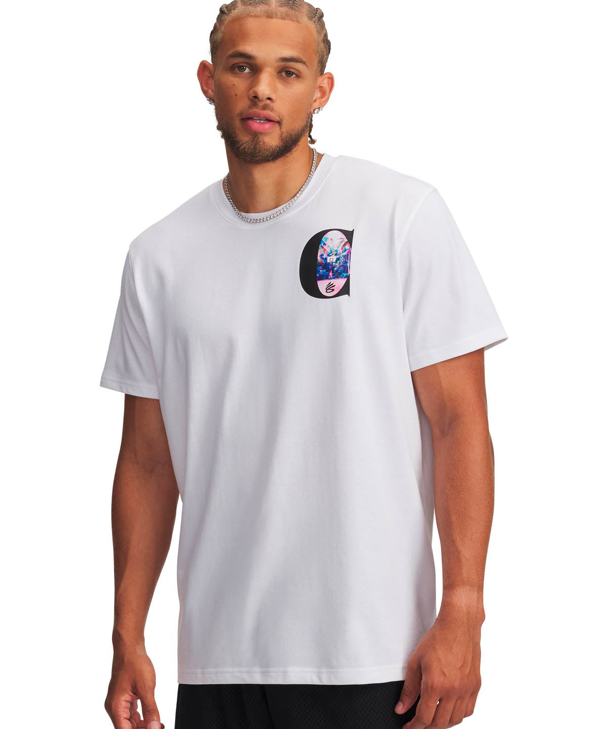 Polera manga corta Basketball para Hombre Curry Tour Blanco Under Armour