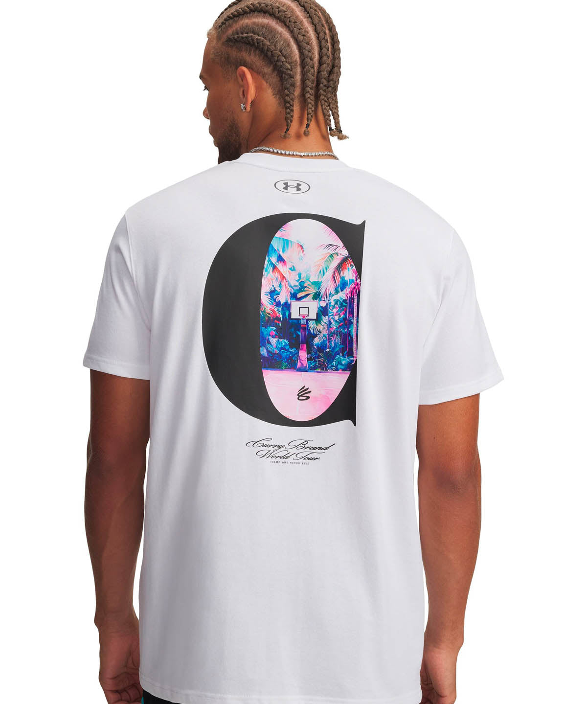 Polera manga corta Basketball para Hombre Curry Tour Blanco Under Armour