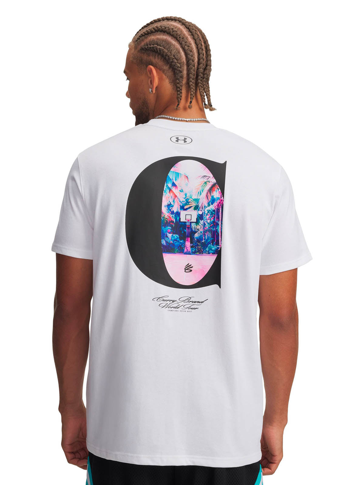 Polera manga corta Basketball para Hombre Curry Tour Blanco Under Armour