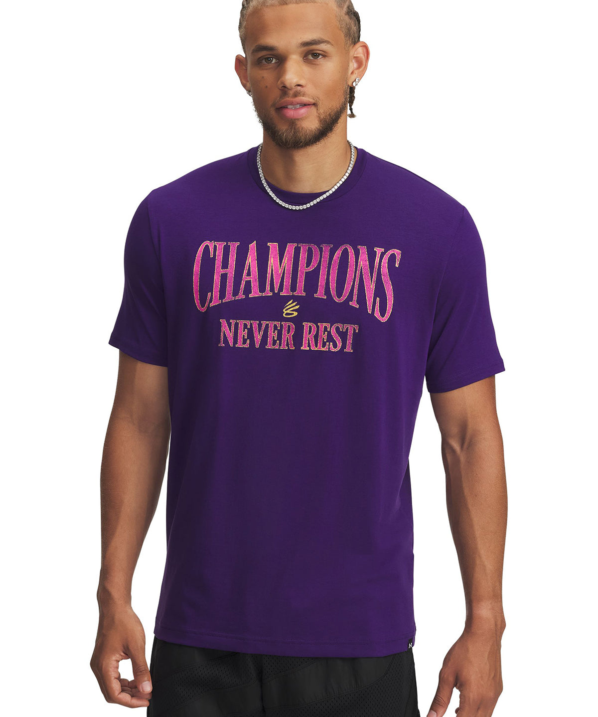 Polera manga corta Basketball para Hombre Curry Tour Morada Under Armour