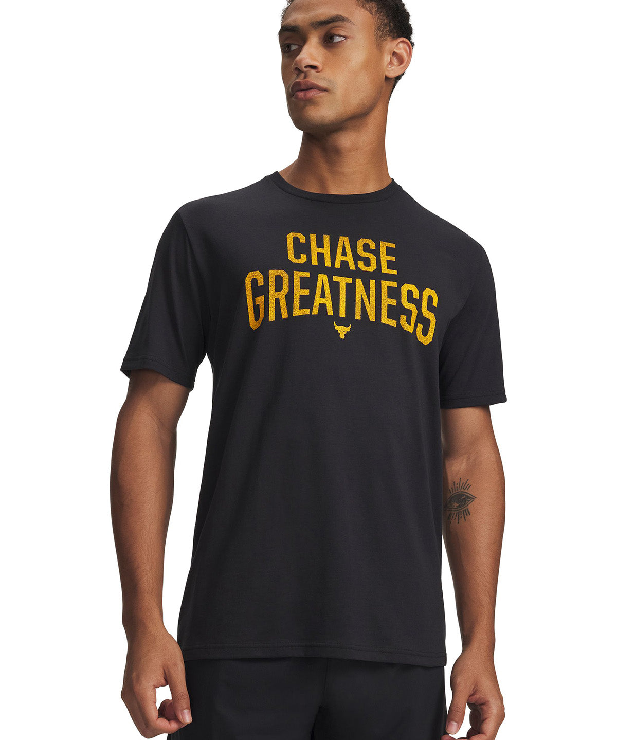 UA Project Rock Greatness Polera manga corta negro para hombre