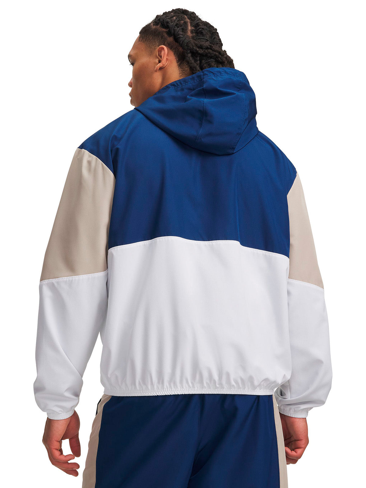 Chaqueta UA Rival Woven Colorblock azul marino para hombre
