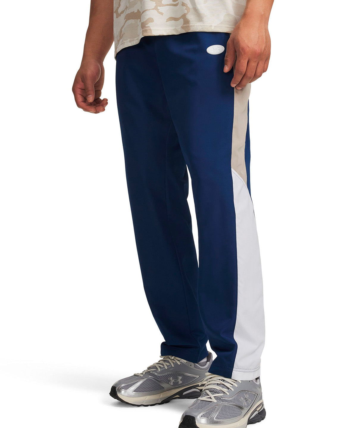 Pantalon UA Rival Woven Colorblock azul marino para hombre