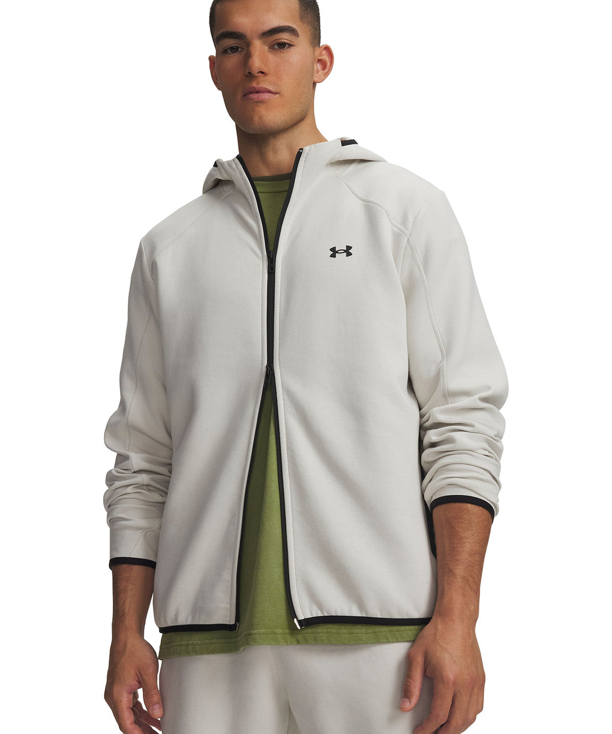 Poleron UA Unstoppable Fleece Full Zip blanco para hombre