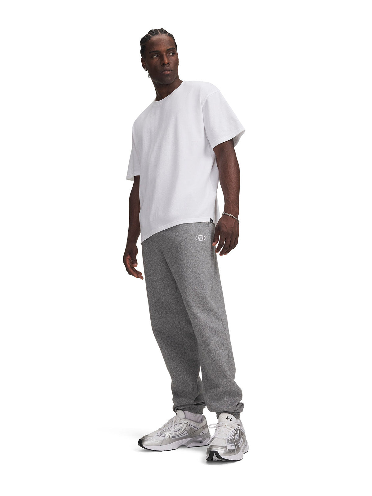 Pantalon UA Rival Fleece gris para hombre