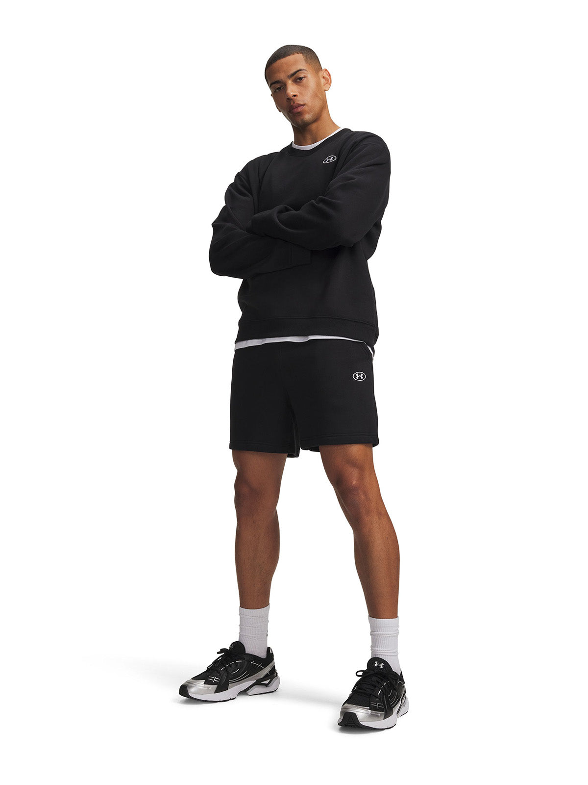 Short UA Rival Fleece negro para hombre