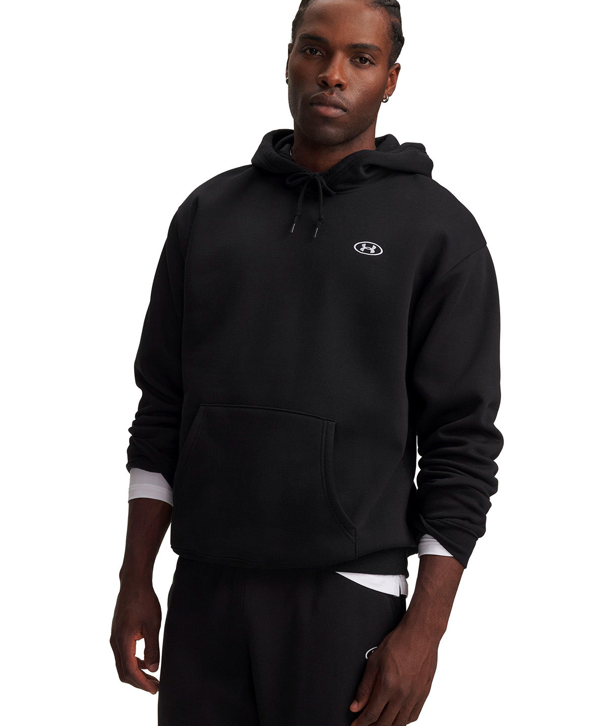 Poleron UA Rival Fleece negro para hombre