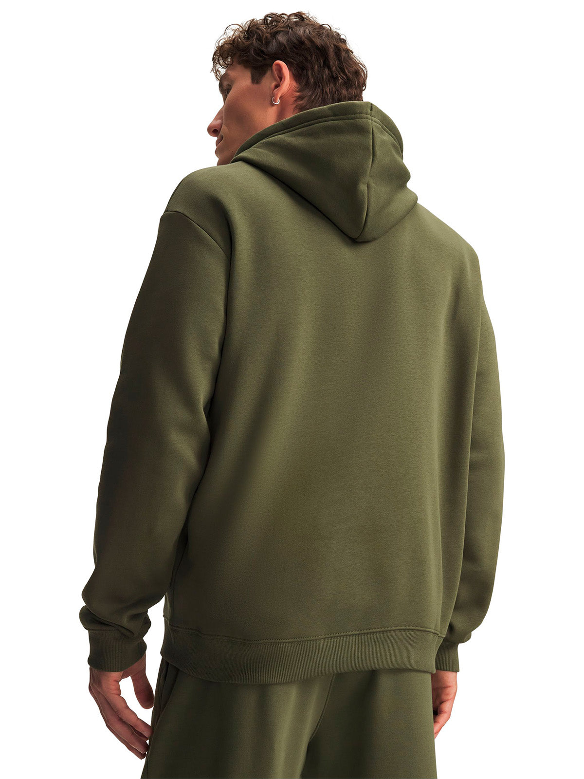 Poleron UA Rival Fleece verde para hombre