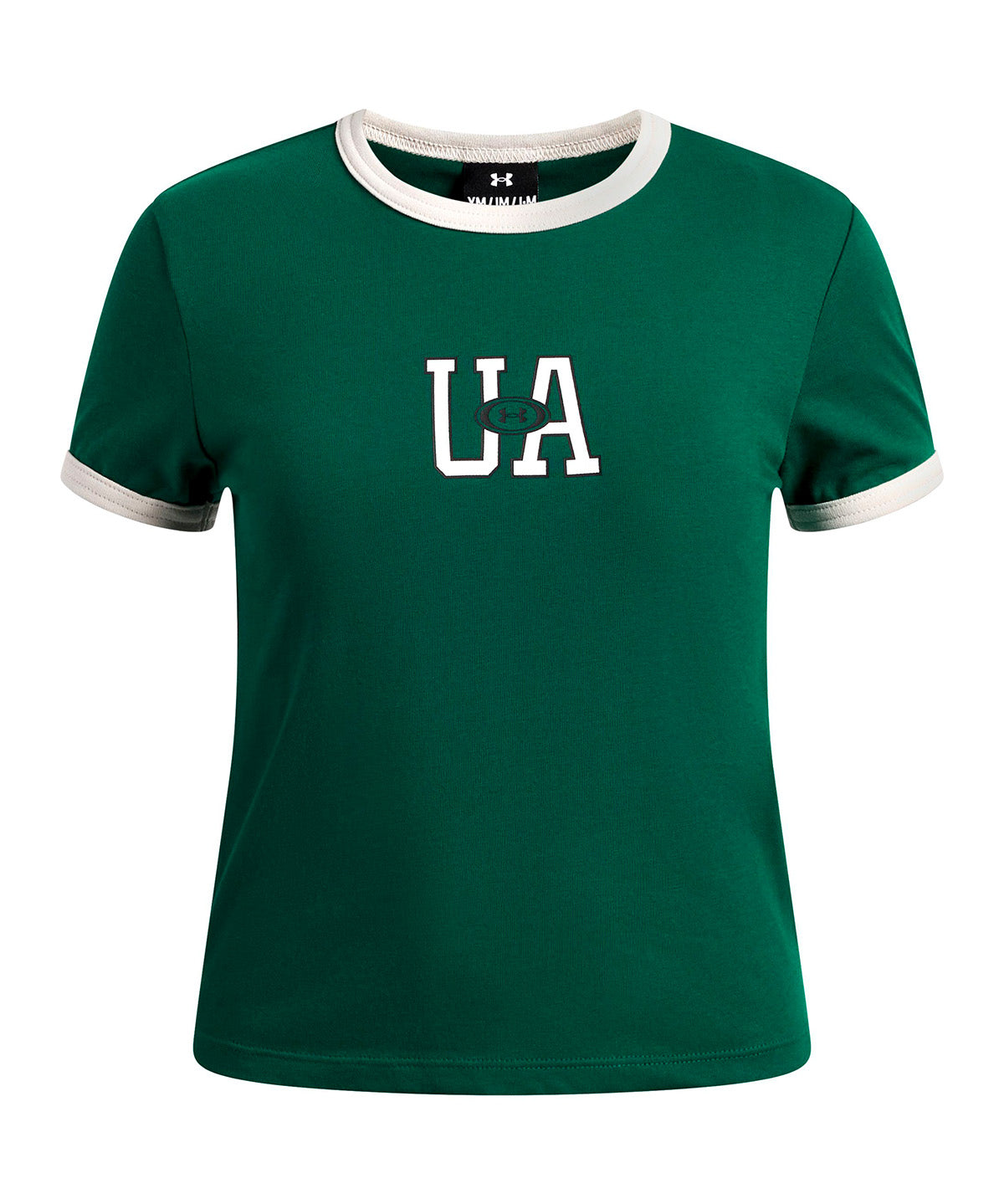 Polera manga corta UA Ringer verde para niña