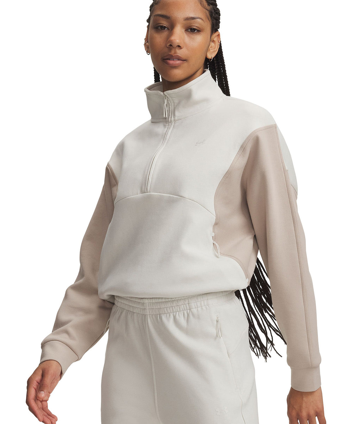 Poleron UA Unstoppable Fleece ½ Zip blanco para mujer